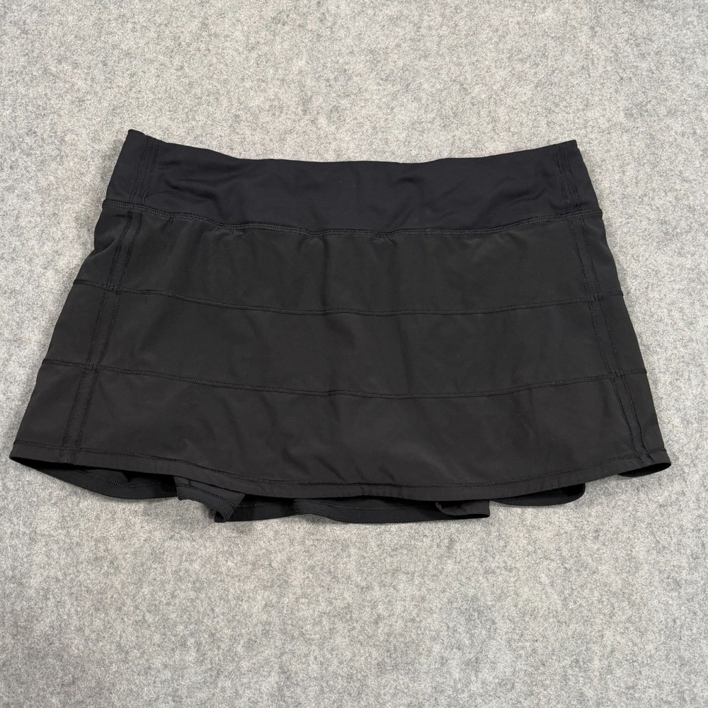 Lululemon Athletica Black 4-Way Stretch Pace Rival Skirt Women's Size 10